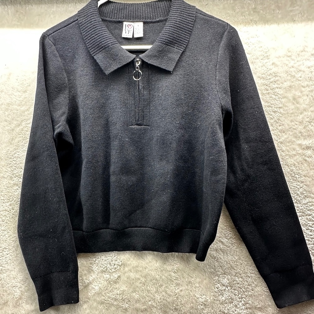 Love by Design Quarter Zip Cropped Sweater Size Large